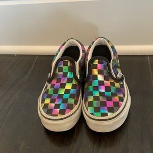 Vans slip on rainbow sneakers